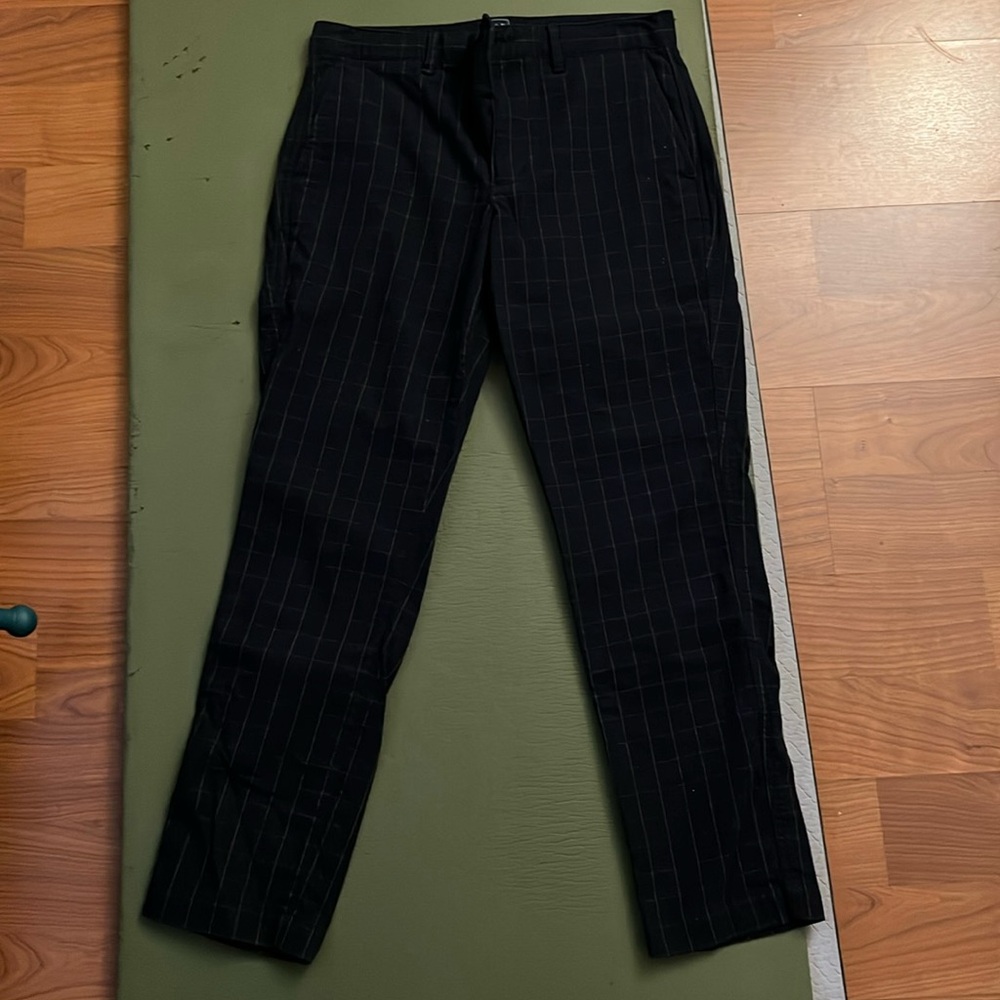 GAP pants. Black, checker stripe design. 30x30 Slim Taper fit